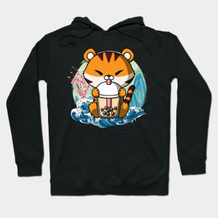Boba Tea Year of the Tiger Chinese New Year Great Wave Hoodie